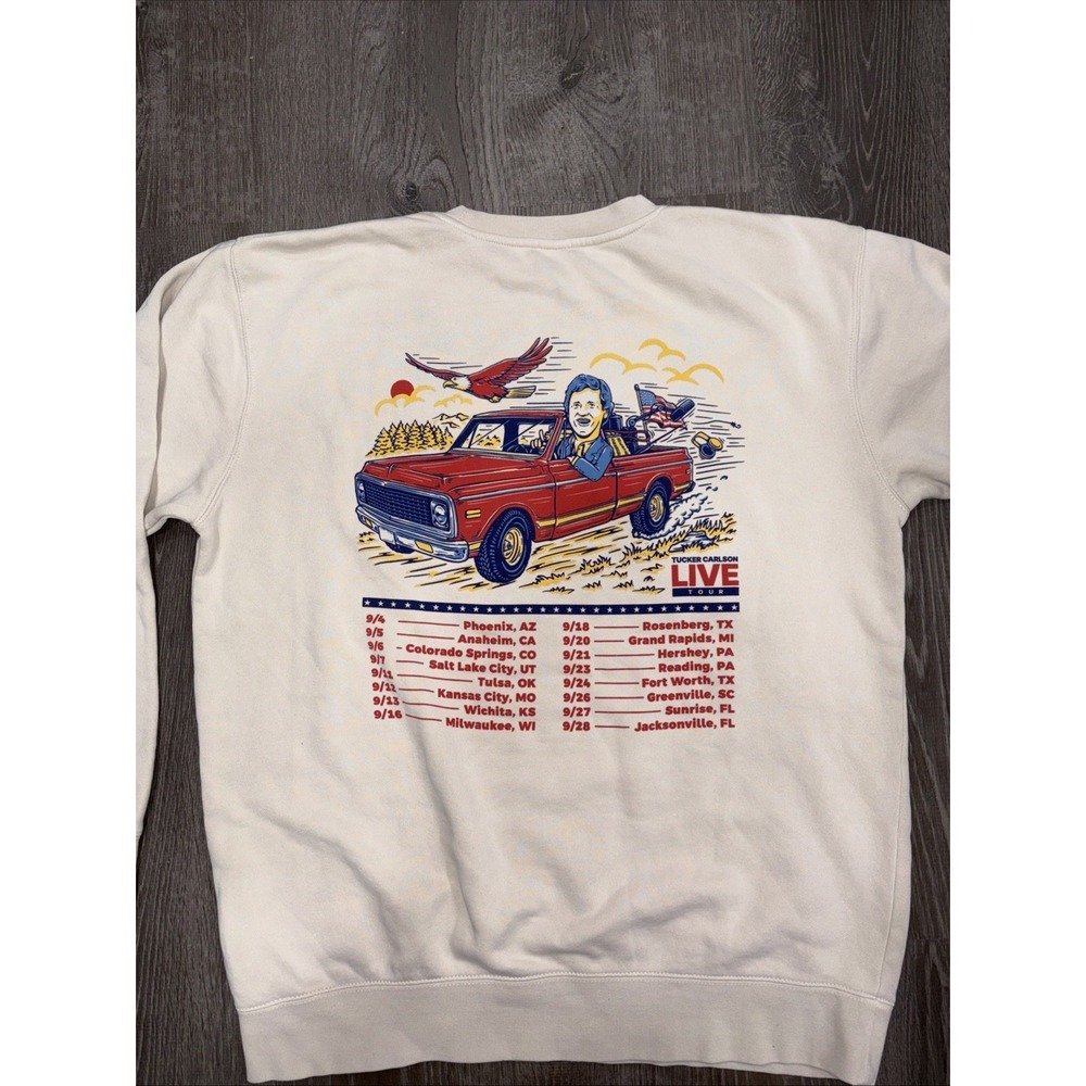 Old Row The Tucker Carlson Show Tour 2024 Comfort Sweatshirt Pullover Men's Sz L
